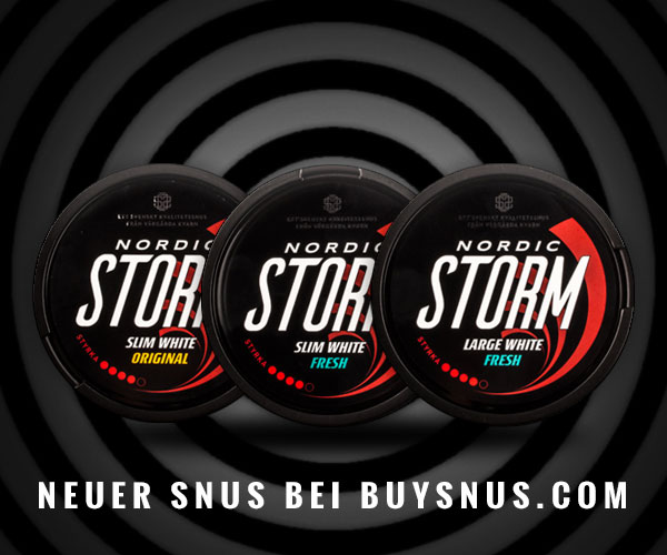Neuer Snus bei buysnus.com - Nordic Storm - extrastarker Snus in weißen Portionen!