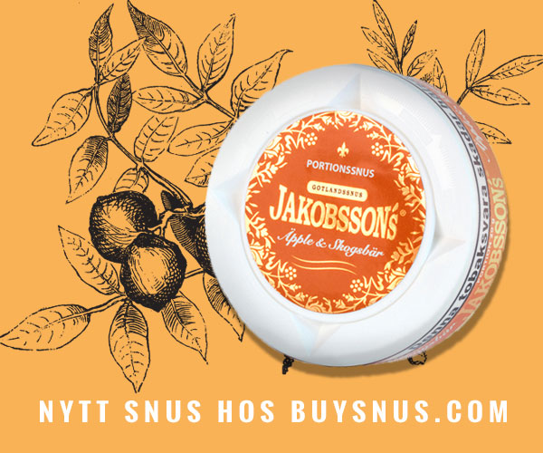 Nytt snus hos buysnus.com, Jakobsson's Äpple & Skogsbär, ett riktigt gott snus i orginalportioner!