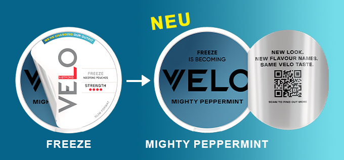 Velo Freeze X-Strong -> Velo Mighy Peppermint