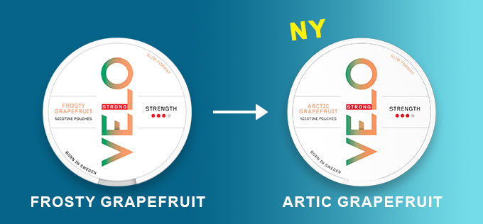 Velo Frosty Grapefruit -> Velo Arctic Grapefruit