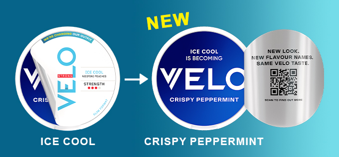 Velo Ice Cool Mint Strong Slim -> Velo Crispy Peppermint Slim