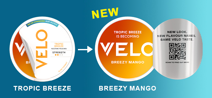 Velo Tropic Breeze Slim -> Velo Breezy Mango Slim