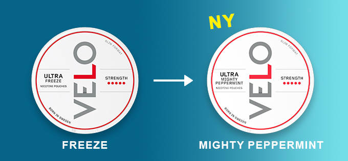 Velo Freeze Ultra -> Velo Mighty Peppermint 14 mg