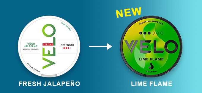 Velo Fresh Jalapeno Slim Strong -> Velo Lime Flame